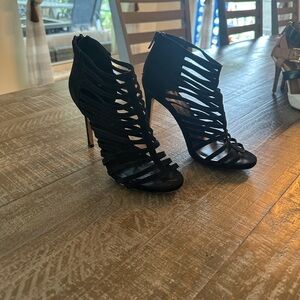 Madden Girl Black Strappy Heels